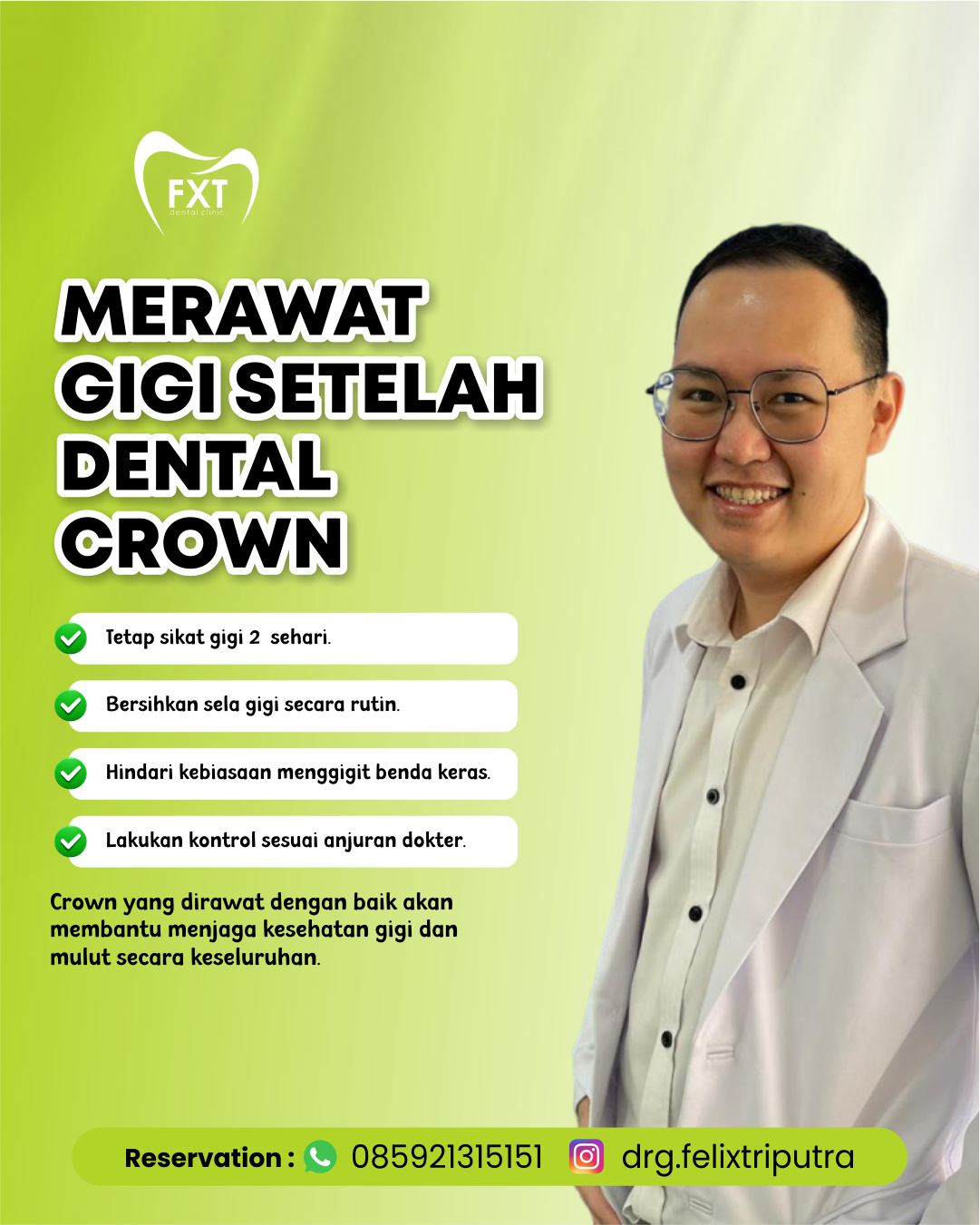 Cara Merawat Gigi Setelah Dental Crown